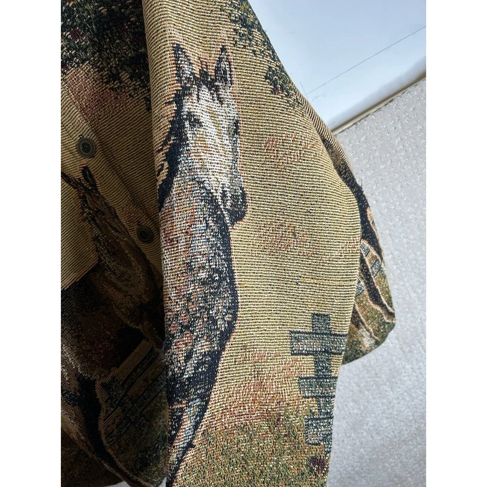 Sugar Street Weavers Vintage Cardigan Sweater XL Horse Tapestry EUC - Picture 5 of 16